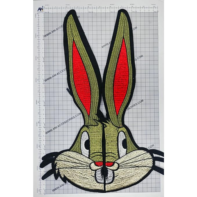 Bugs Bunny Face Embroidered Left & Right Sew On Applique Patch