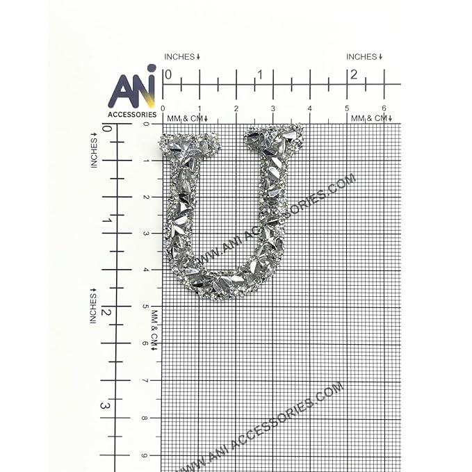 Letter N White Sparkling Rhinestone Patch