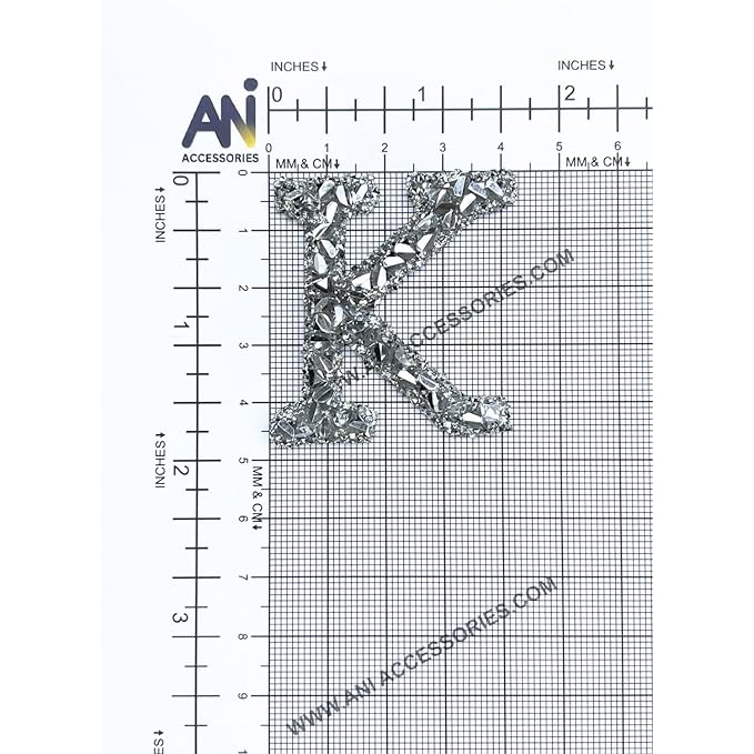 Letter N White Sparkling Rhinestone Patch