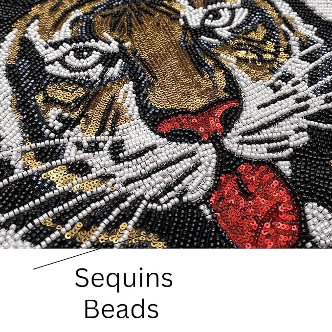 Tiger's Roar Beaded Sew Patch