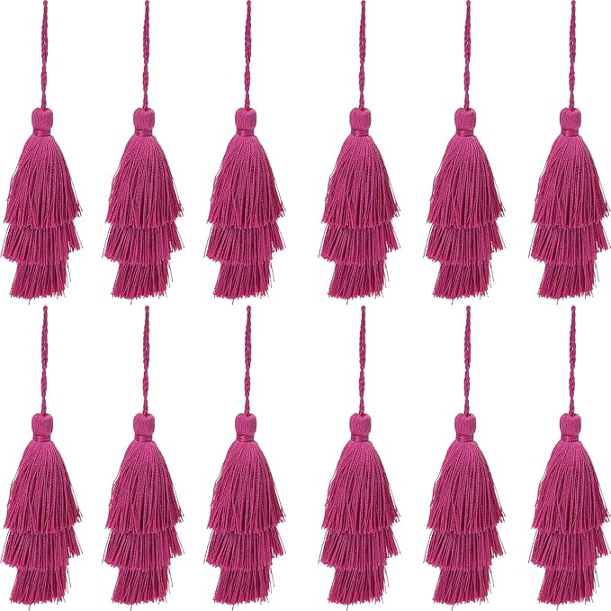 Fuchsia Tassel Set