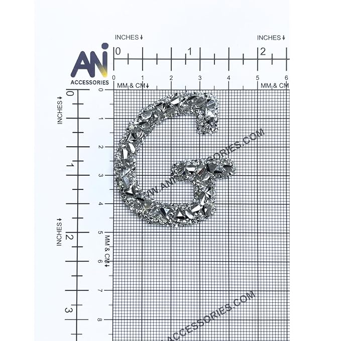 Letter N White Sparkling Rhinestone Patch