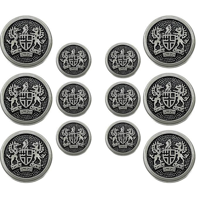 Imperial Icon Design Metal Buttons( Pack of 8 Buttons)