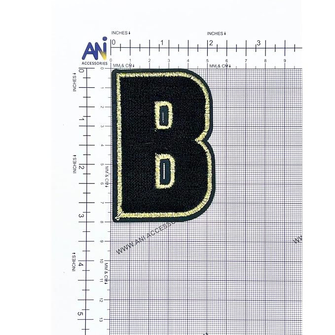 Unisex Imported Letter Patch Heat-Transfer Patch Sewing Patch for Letter Badge Decorate Repair Patches for Hats Shirts Shoes Jeans Bags (Black Brushed Fabric, B)