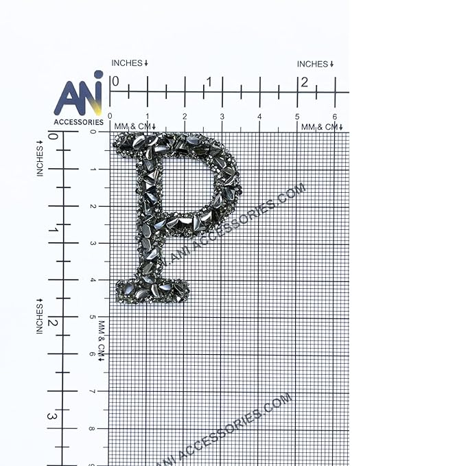 Letter S Black Sparkling Rhinestone Patch