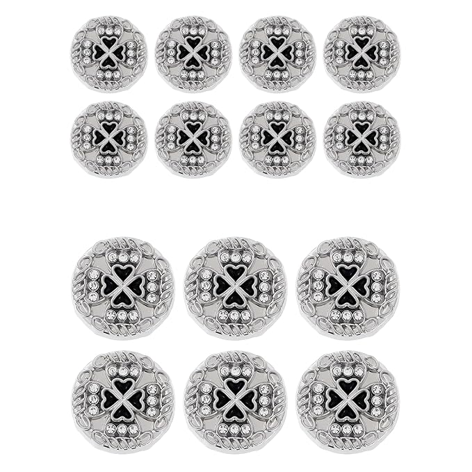 Silver Circular Metal Buttons with Tiger Motif