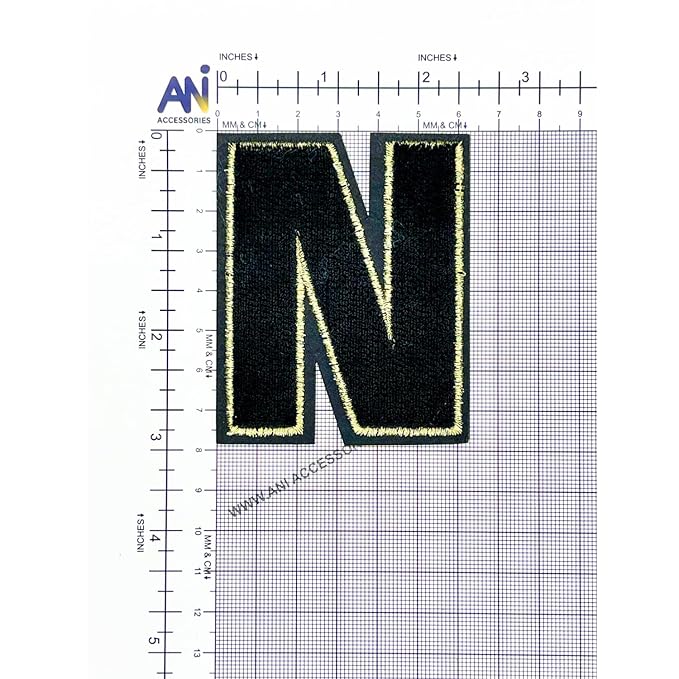 Letter N Hot fix Or Sew Patch