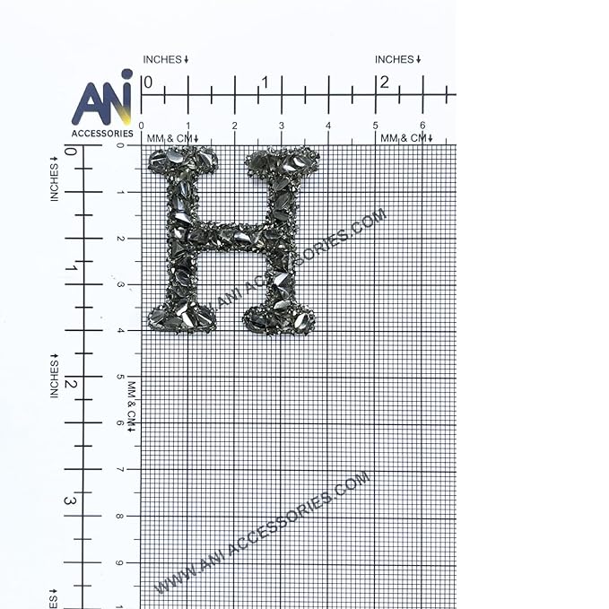 Letter S Black Sparkling Rhinestone Patch