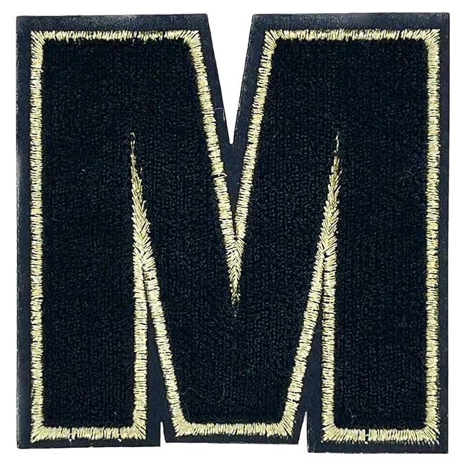 Letter M Hot fix Or Sew Patch