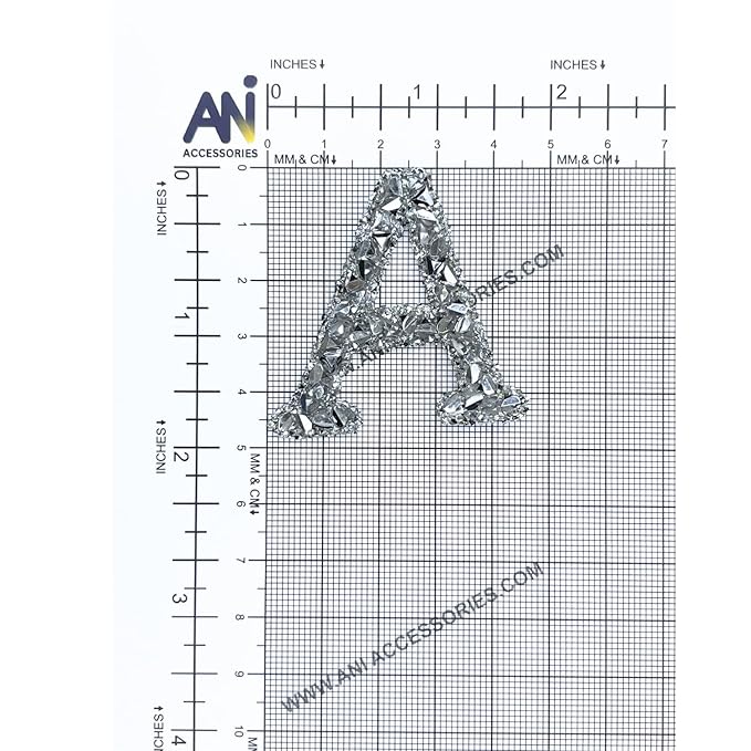 Letter N White Sparkling Rhinestone Patch