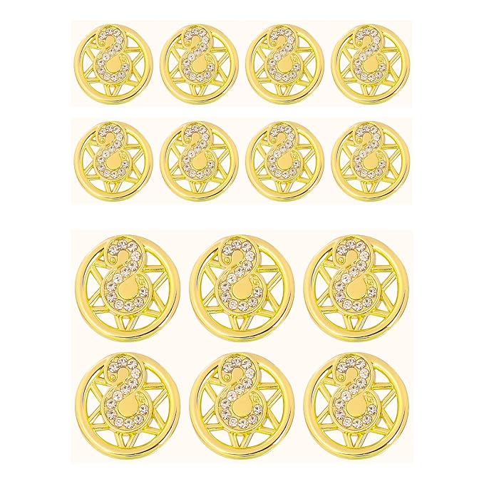 Ornate Star Crystal Metal Buttons(8 Small + 6 Big)