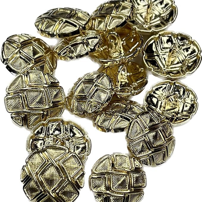 Metallic Maze Design Metal Buttons