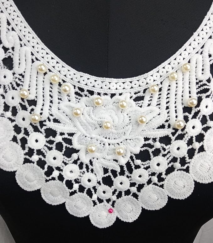 Elegant Circle Border Floral Neckline