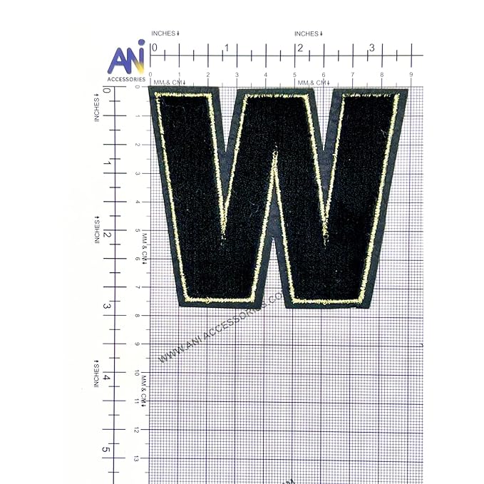 Letter W Hot fix Or Sew Patch