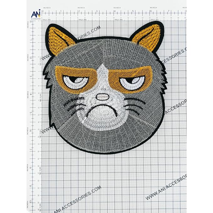 Grumpy Cat Embroidered Sew Patch