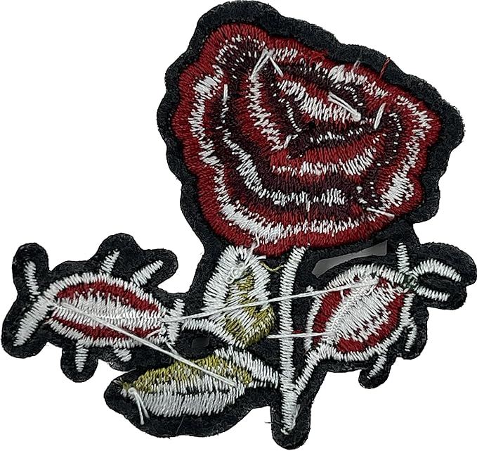 Crimson Blossoms Sew Patch