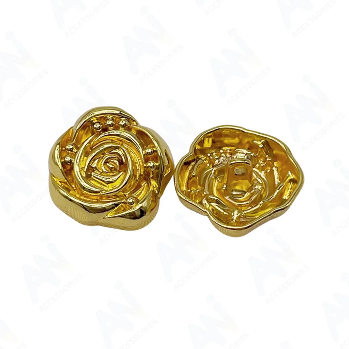 Decorative Rose Metal Buttons | 11mm(17L), 18mm(28L) & 23mm(36L)