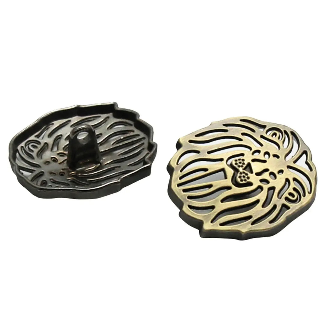 Laser Cut Lion Metal Buttons | 19mm(30L) & 24mm(38L)