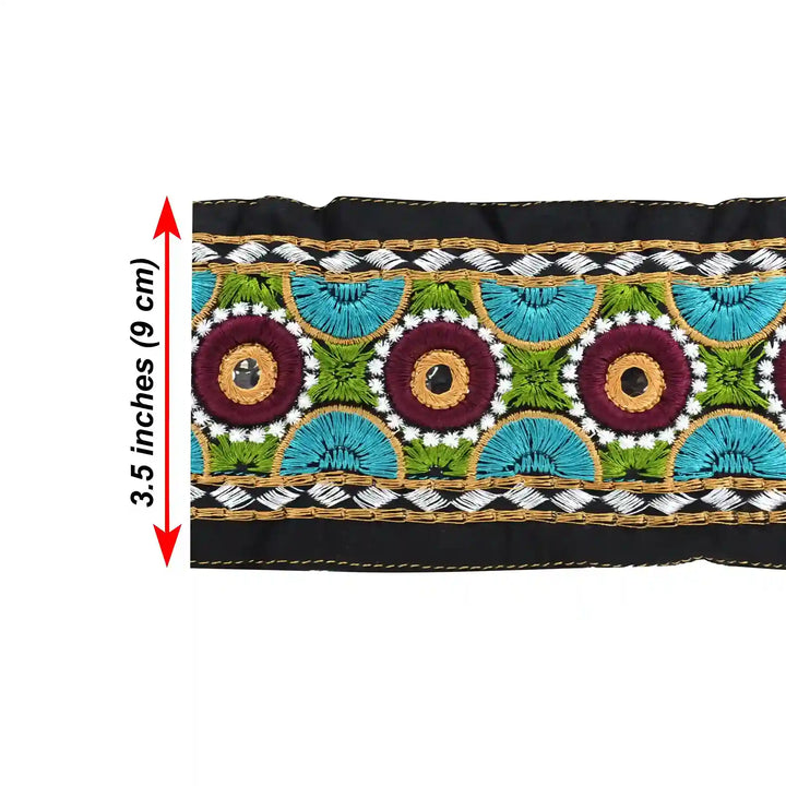 Thread and Mirror Work Lace | 2 Meters