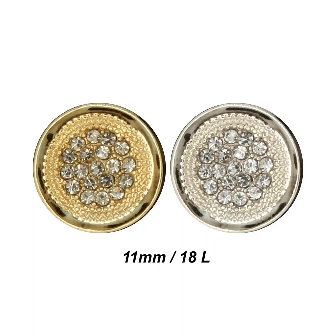Luxurious Diamond Metal Buttons | 11mm (18L)