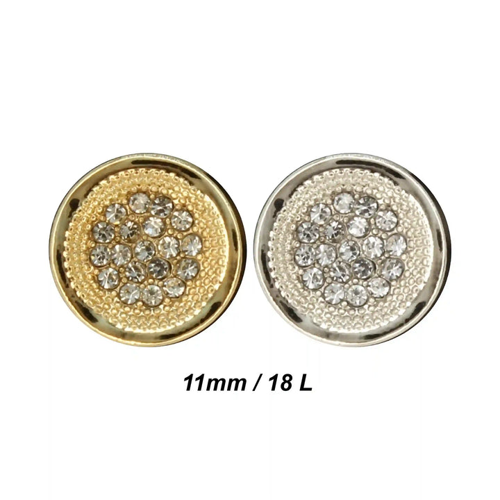 Luxurious Diamond Metal Buttons | 11mm (18L)