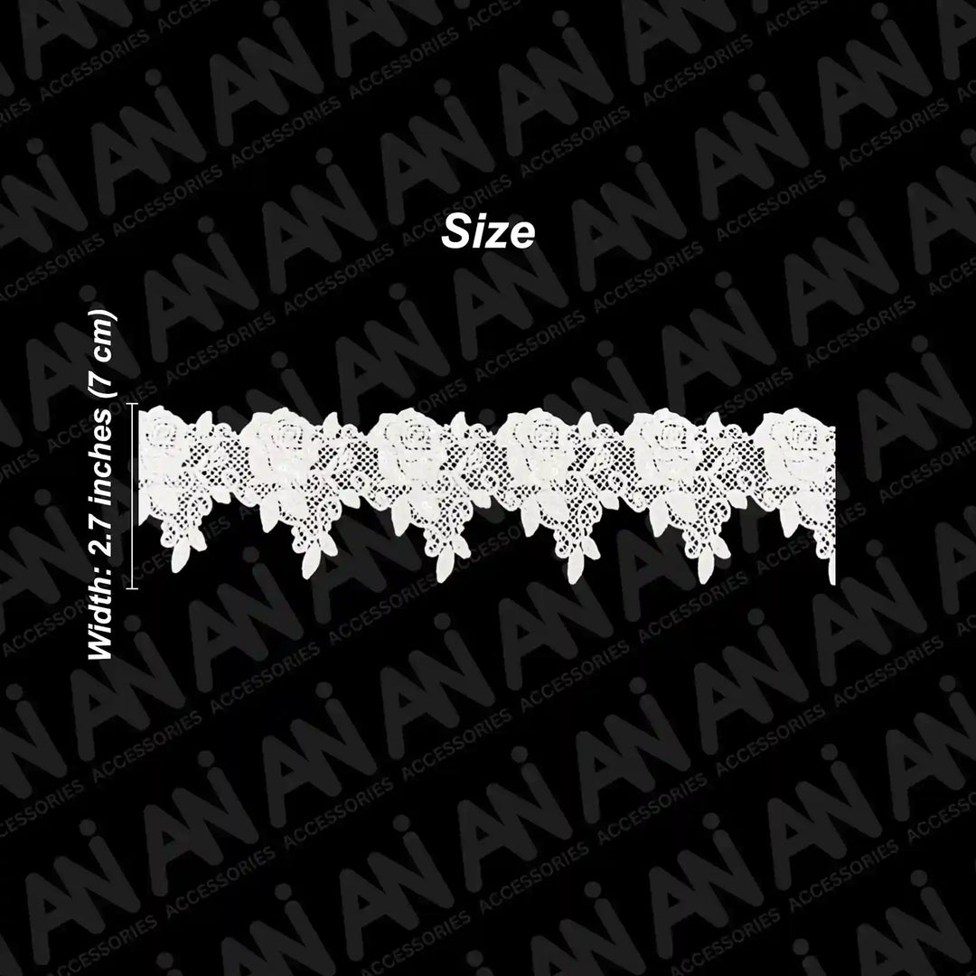 Detailed Rose Design Sequins Lace | 2 Meter