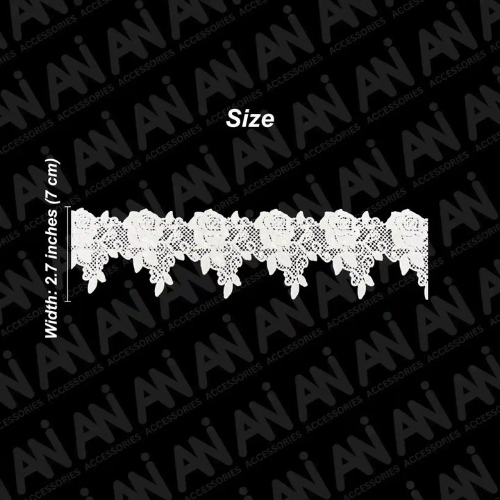 Detailed Rose Design Sequins Lace | 2 Meter
