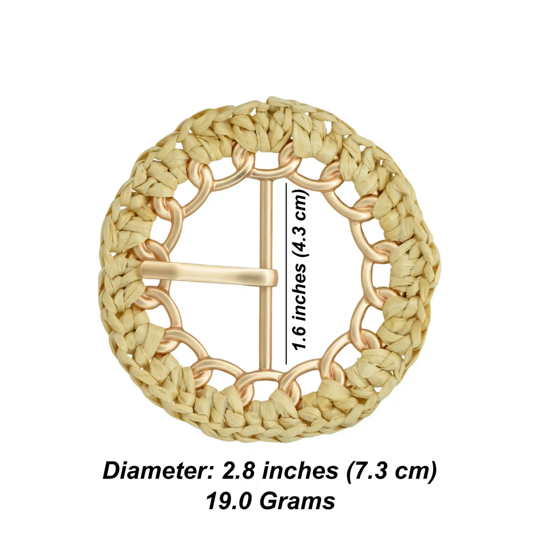 Woven Chain Raffia Buckle
