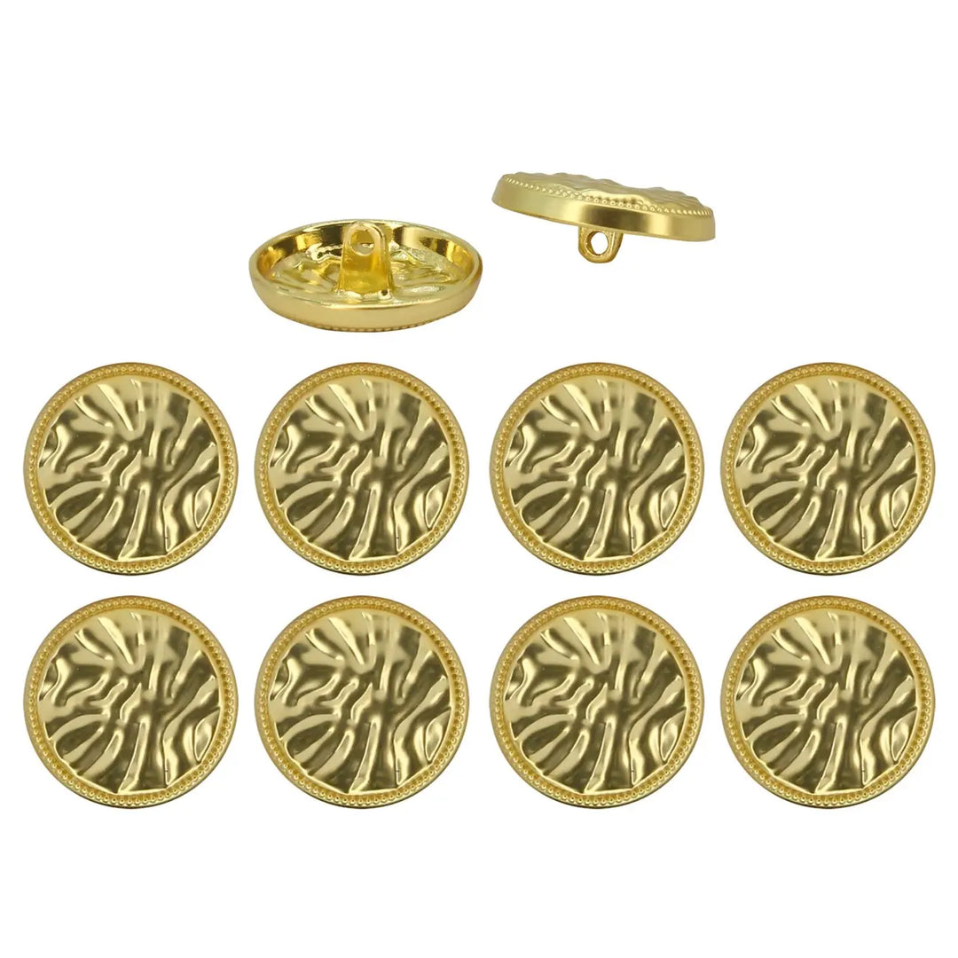 Wrinkles Inspired Golden Shank Metal Button | 15mm(24L), 19mm(30L) & 23mm(36L)