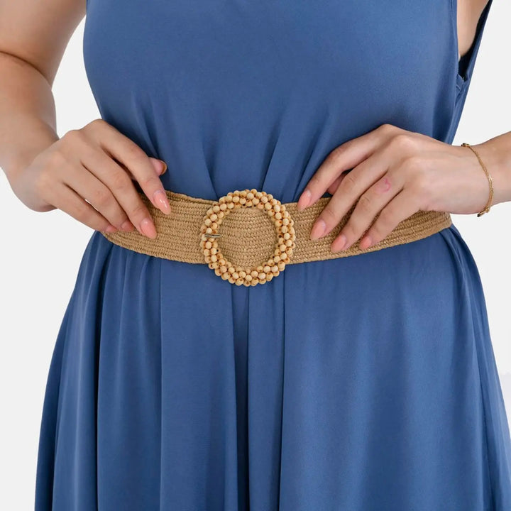 Handwoven Inspired Raffia Button | 3 inches (7.8cm)