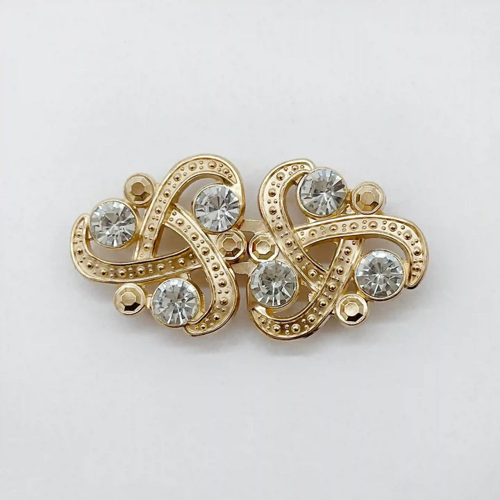 Triple-Loop Rhine Stone Frog Closure Buttons
