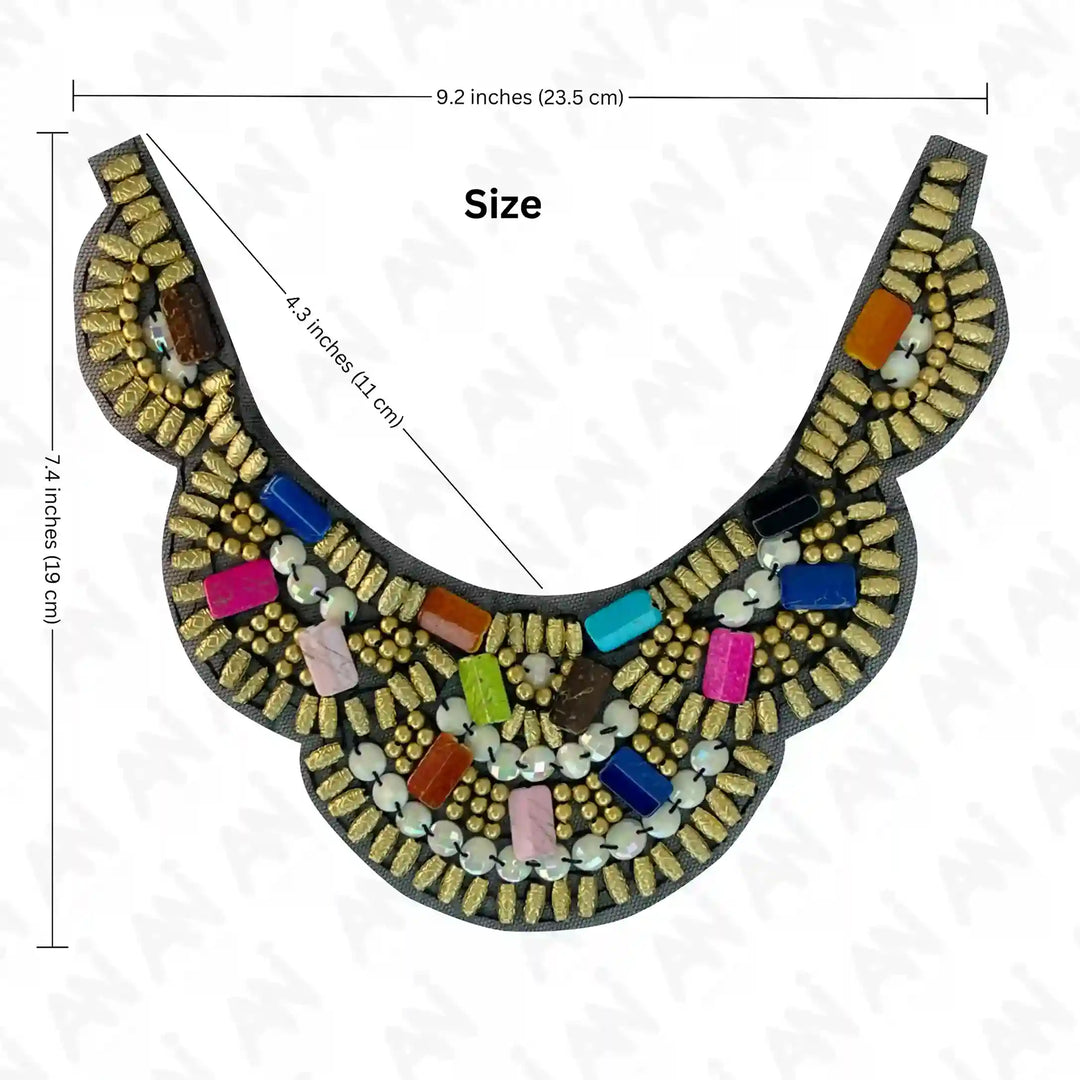 Colorful Beaded Neckline