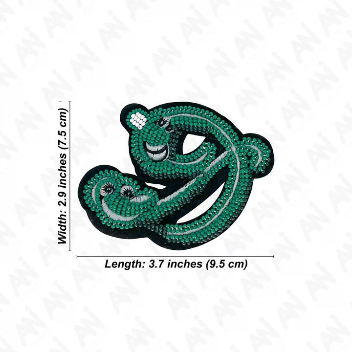 Green Seed Bead Applique