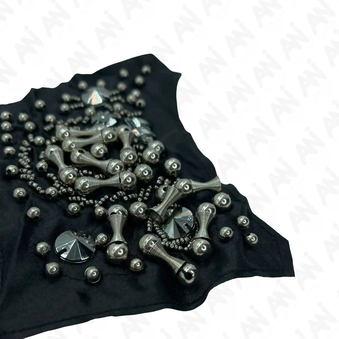 Beads Black Patch 1 Pair