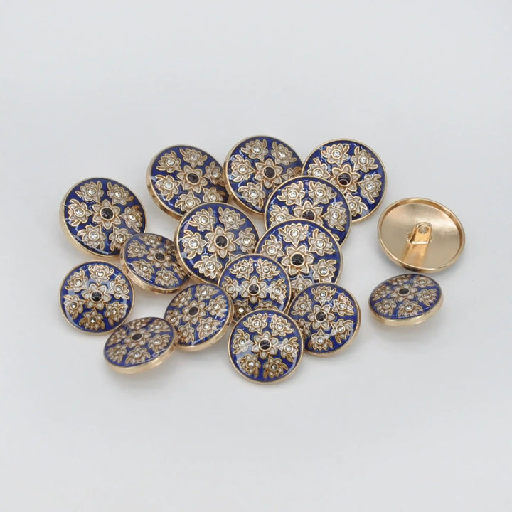 Heritage Floral Pattern Metal Buttons | 22mm(35L) & 18mm(28L)