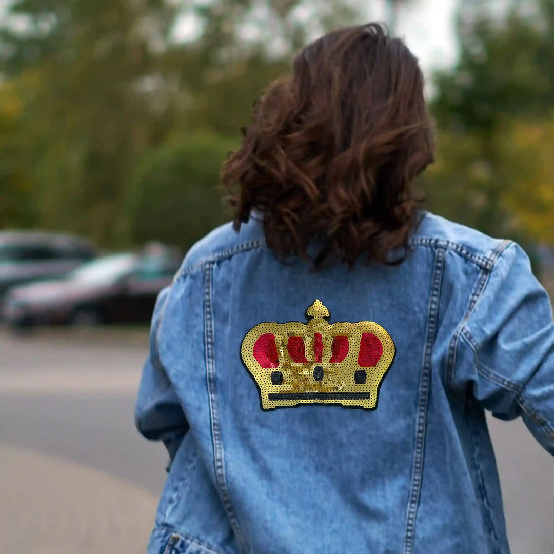 Sequin Crown Sew Patch