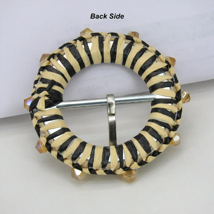 Handmade Smooth Crystal Raffia Buckle