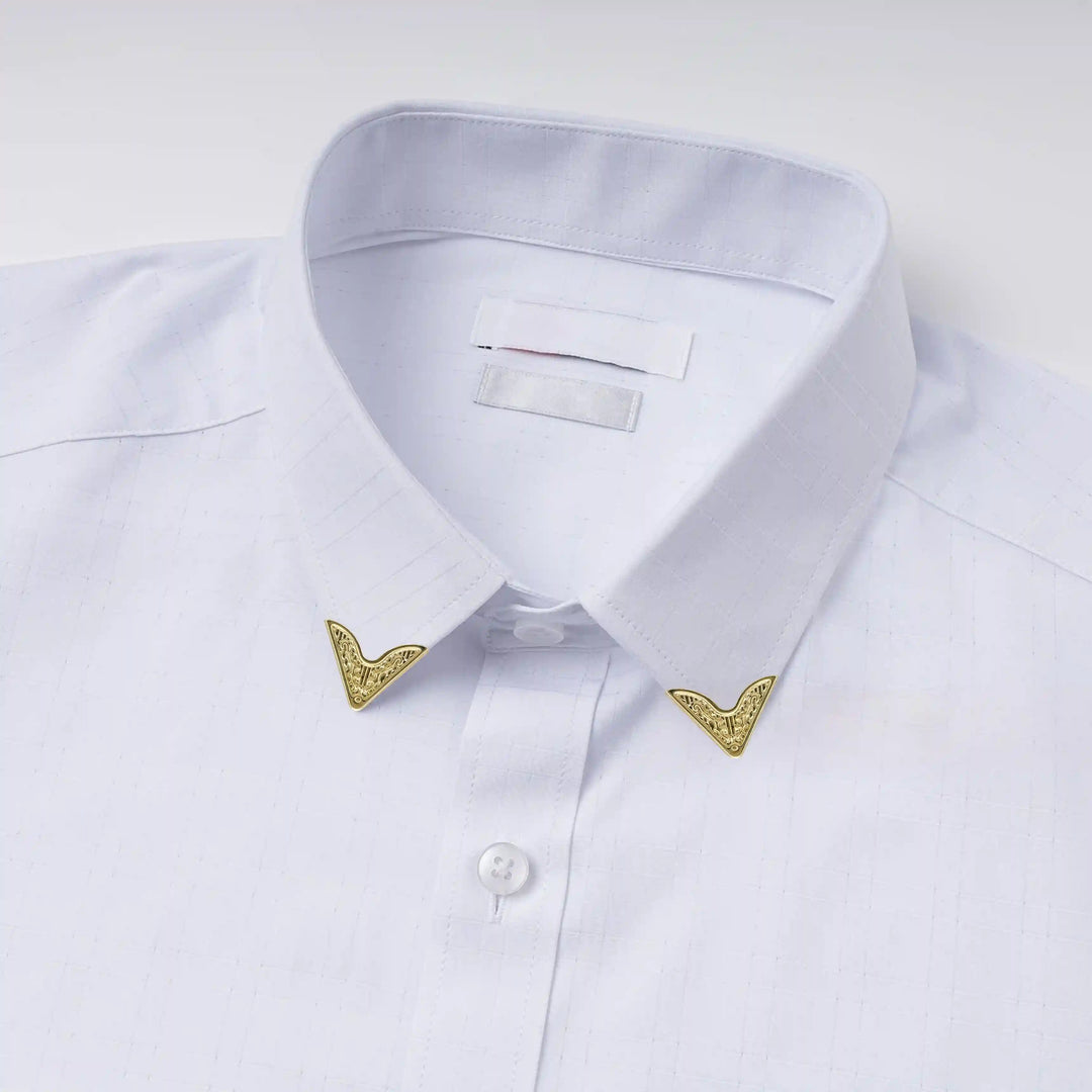 dress shirt metal collar tips Amazon.com: HHH Design White Stone Collar Tips - Silver Finish - Western Collar Tip - Dress Shirt Collar Stays
