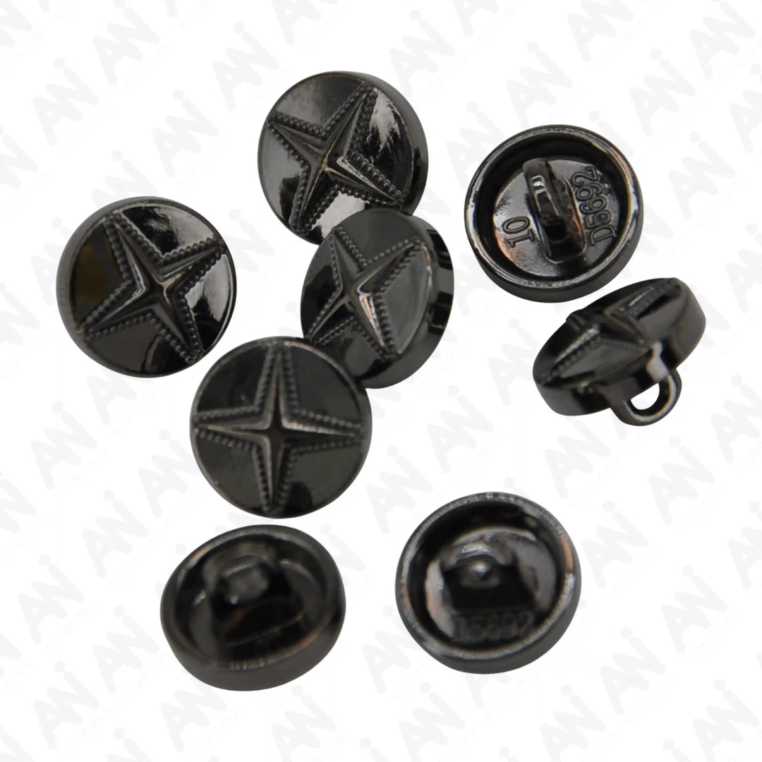 Starburst 10mm Metal Shirt Buttons