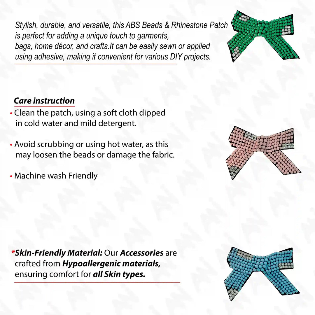 Beaded Bow Sew Patch