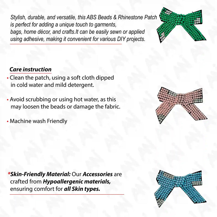 Beaded Bow Sew Patch