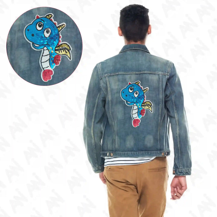 Sequins Kids Dragon Patch