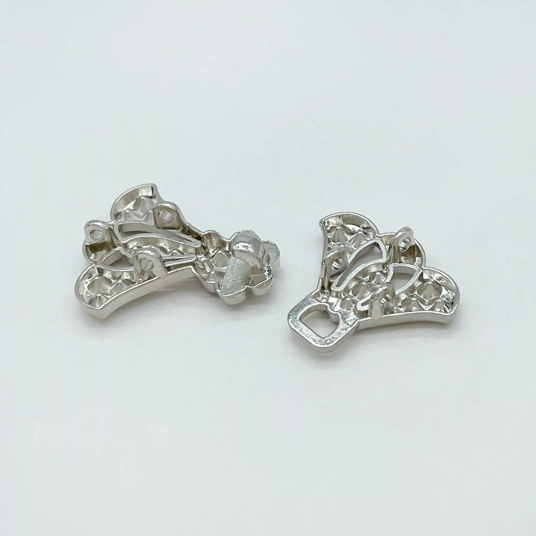 Bow Style Rhinestone Metal Frog Closure Buttons
