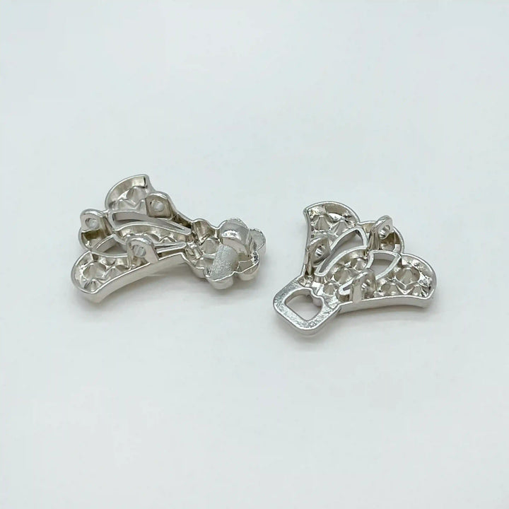 Bow Style Rhinestone Metal Frog Closure Buttons