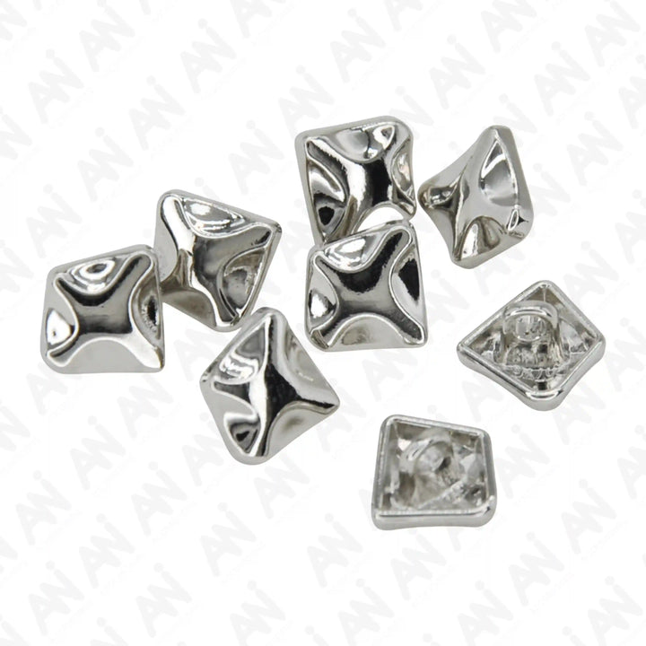 Rounded Square Metal Buttons