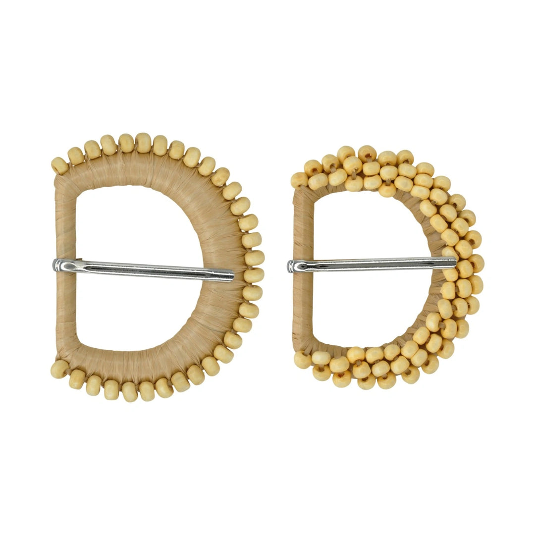 Handmade Beaded Raffia Buckle
