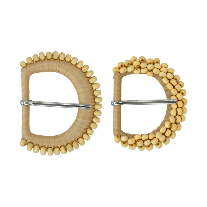 D-Shaped Designer Raffia Buckle | 2.7 inches & 2.9 inches