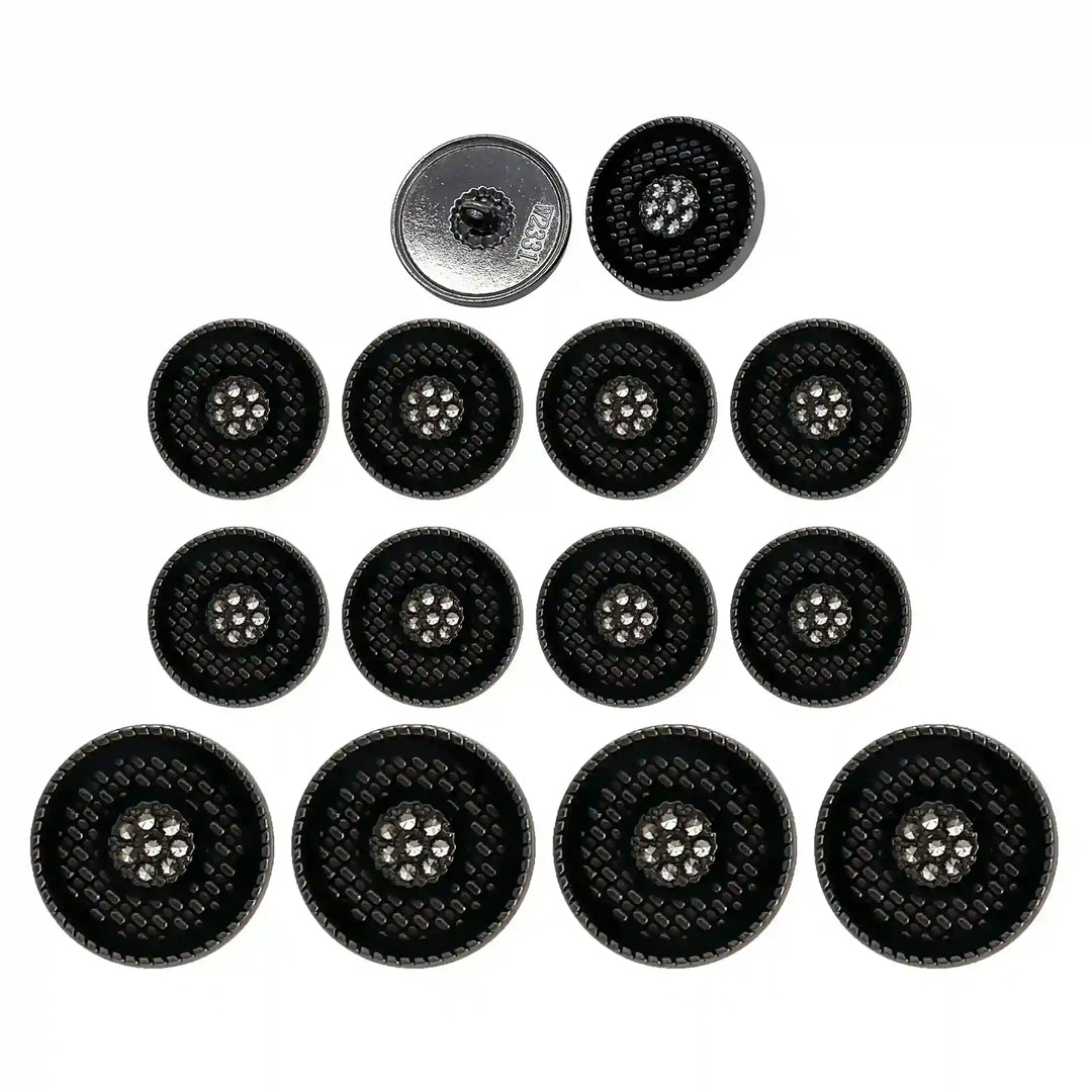 Set of 12 Premium Buttons, including 4 large and 8 small, Perfect for Jackets, Coats, and Traditional Wear by Ani Accessories.