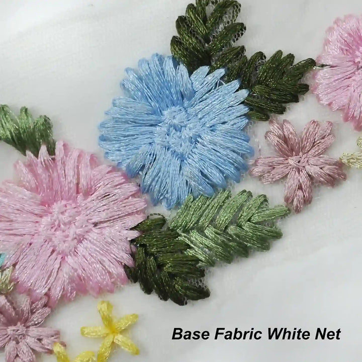 Pastel Floral Embroidered Patch