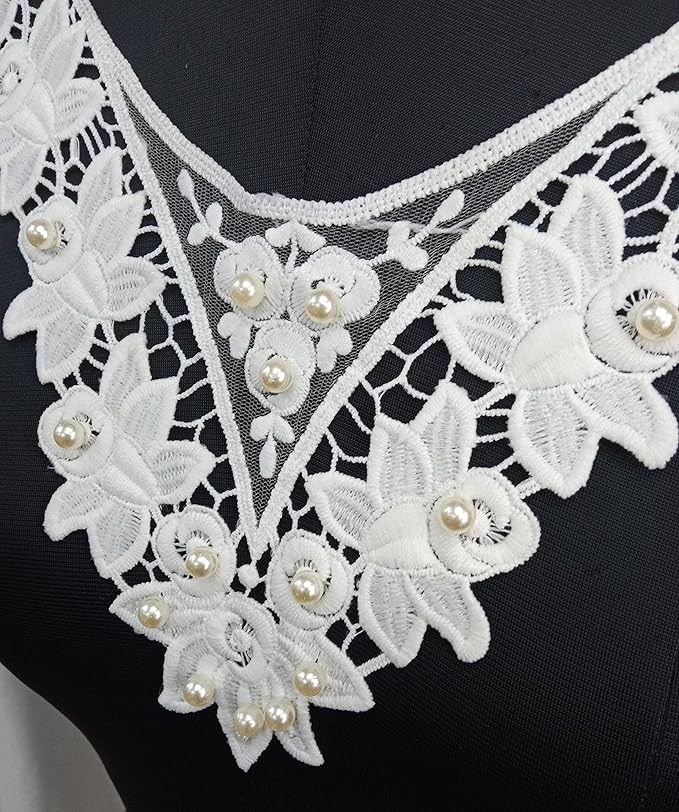 Dramatic Floral Lace with Pearl Accents